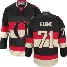 Men's Reebok Ottawa Senators Gabriel Gagne Black New Third Jersey - Authentic