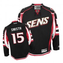 Men's Reebok Ottawa Senators Zack Smith Black Third Jersey - Authentic