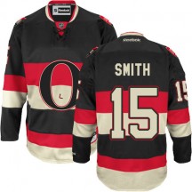 Men's Reebok Ottawa Senators Zack Smith Black New Third Jersey - Premier