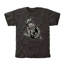 Men's Ottawa Senators Black Rink Warrior Tri-Blend T-Shirt -