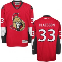 Men's Reebok Ottawa Senators Fredrik Claesson Red Home Jersey - - Premier