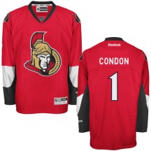 Men's Reebok Ottawa Senators Mike Condon Red Home Jersey - - Premier