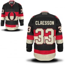 Men's Reebok Ottawa Senators Fredrik Claesson Black Alternate Jersey - - Authentic