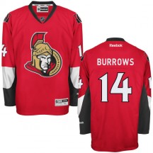 Men's Reebok Ottawa Senators Alex Burrows Red Home Jersey - - Authentic