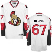 Men's Reebok Ottawa Senators Ben Harpur White Away Jersey - - Authentic