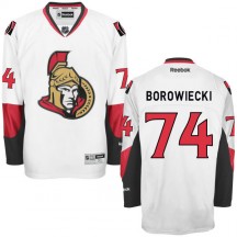 Men's Reebok Ottawa Senators Mark Borowiecki White Away Jersey - - Authentic