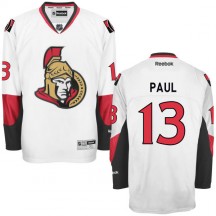 Men's Reebok Ottawa Senators Nick Paul White Away Jersey - - Authentic