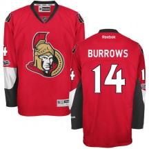 Men's Reebok Ottawa Senators Alex Burrows Red Home Centennial Patch Jersey - Authentic