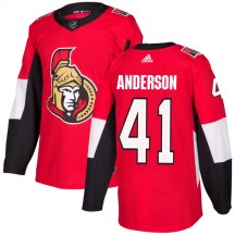 Men's Adidas Ottawa Senators Craig Anderson Red Jersey - Authentic