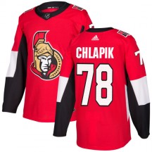Men's Adidas Ottawa Senators Filip Chlapik Red Jersey - Authentic