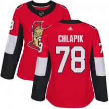Women's Adidas Ottawa Senators Filip Chlapik Red Home Jersey - Authentic