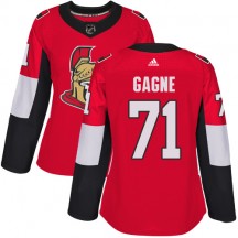 Women's Adidas Ottawa Senators Gabriel Gagne Red Home Jersey - Authentic