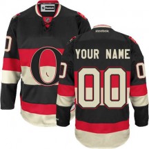 Men's Reebok Ottawa Senators Custom Black New Third Jersey - Authentic