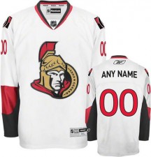 Men's Reebok Ottawa Senators Custom White Away Jersey - Authentic