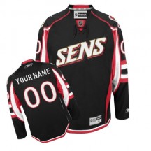 Women's Reebok Ottawa Senators Custom Black Third Jersey - Authentic