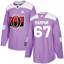 Men's Adidas Ottawa Senators Ben Harpur Purple Fights Cancer Practice Jersey - Authentic
