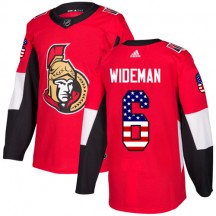 Men's Adidas Ottawa Senators Chris Wideman Red USA Flag Fashion Jersey - Authentic