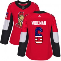 Women's Adidas Ottawa Senators Chris Wideman Red USA Flag Fashion Jersey - Authentic