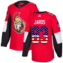 Men's Adidas Ottawa Senators Christian Jaros Red USA Flag Fashion Jersey - Authentic