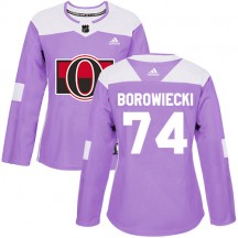 Women's Adidas Ottawa Senators Mark Borowiecki Purple Fights Cancer Practice Jersey - Authentic