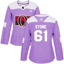 Women's Adidas Ottawa Senators Mark Stone Purple Fights Cancer Practice Jersey - Authentic