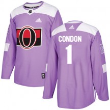 Men's Adidas Ottawa Senators Mike Condon Purple Fights Cancer Practice Jersey - Authentic
