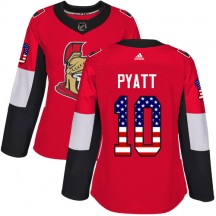 Women's Adidas Ottawa Senators Tom Pyatt Red USA Flag Fashion Jersey - Authentic