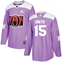Men's Adidas Ottawa Senators Zack Smith Purple Fights Cancer Practice Jersey - Authentic