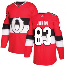 Men's Adidas Ottawa Senators Christian Jaros Red 2017 100 Classic Jersey - Authentic