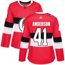 Women's Adidas Ottawa Senators Craig Anderson Red 2017 100 Classic Jersey - Authentic