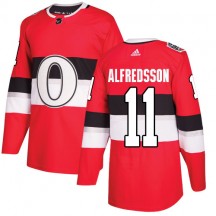 Men's Adidas Ottawa Senators Daniel Alfredsson Red 2017 100 Classic Jersey - Authentic