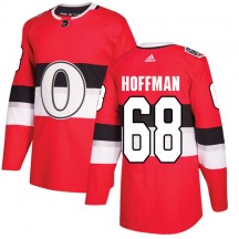Men's Adidas Ottawa Senators Mike Hoffman Red 2017 100 Classic Jersey - Authentic