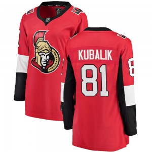 Women's Fanatics Branded Ottawa Senators Dominik Kubalik Red Home Jersey - Breakaway