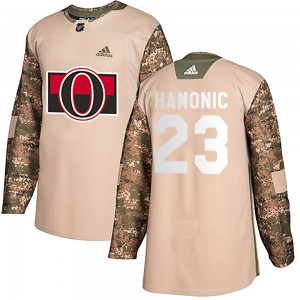 Men's Adidas Ottawa Senators Travis Hamonic Camo Veterans Day Practice Jersey - Authentic