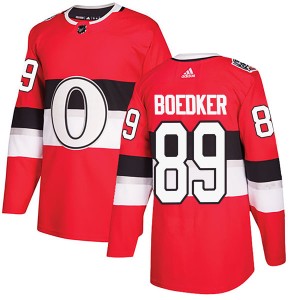 Men's Adidas Ottawa Senators Mikkel Boedker Red 2017 100 Classic Jersey - Authentic