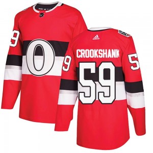 Men's Adidas Ottawa Senators Angus Crookshank Red 2017 100 Classic Jersey - Authentic