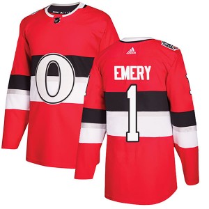 Men's Adidas Ottawa Senators Ray Emery Red 2017 100 Classic Jersey - Authentic