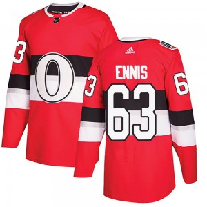 Men's Adidas Ottawa Senators Tyler Ennis Red 2017 100 Classic Jersey - Authentic