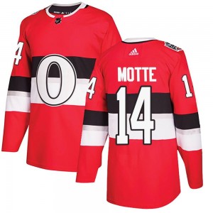 Men's Adidas Ottawa Senators Tyler Motte Red 2017 100 Classic Jersey - Authentic