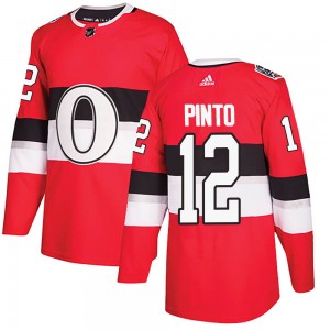 Men's Adidas Ottawa Senators Shane Pinto Red 2017 100 Classic Jersey - Authentic