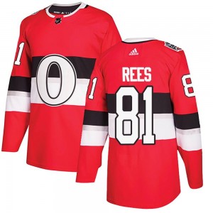 Men's Adidas Ottawa Senators Jamieson Rees Red 2017 100 Classic Jersey - Authentic
