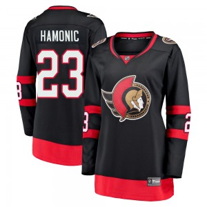 Women's Fanatics Branded Ottawa Senators Travis Hamonic Black Breakaway 2020/21 Home Jersey - Premier