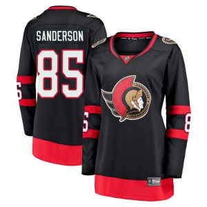 Women's Fanatics Branded Ottawa Senators Jake Sanderson Black Breakaway 2020/21 Home Jersey - Premier