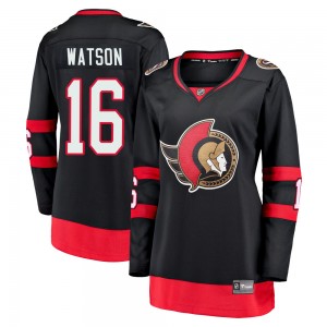 Women's Fanatics Branded Ottawa Senators Austin Watson Black Breakaway 2020/21 Home Jersey - Premier