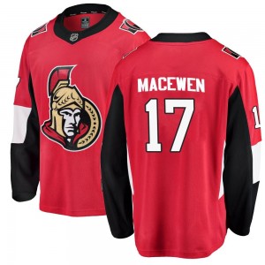 Youth Fanatics Branded Ottawa Senators Zack MacEwen Red Home Jersey - Breakaway