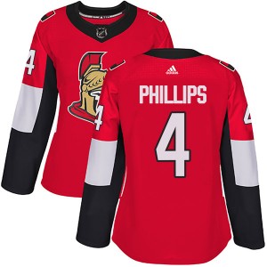 Women's Adidas Ottawa Senators Chris Phillips Red Home Jersey - Authentic