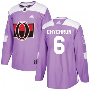 Youth Adidas Ottawa Senators Jakob Chychrun Purple Fights Cancer Practice Jersey - Authentic