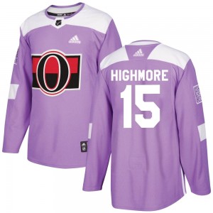 Youth Adidas Ottawa Senators Matthew Highmore Purple Fights Cancer Practice Jersey - Authentic