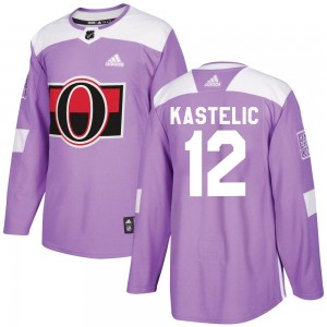 Youth Adidas Ottawa Senators Mark Kastelic Purple Fights Cancer Practice Jersey - Authentic