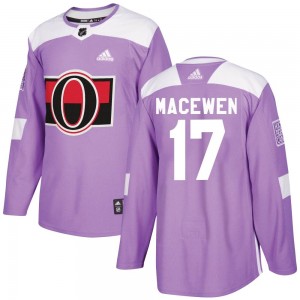 Youth Adidas Ottawa Senators Zack MacEwen Purple Fights Cancer Practice Jersey - Authentic